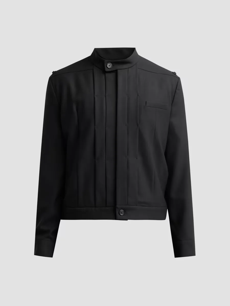 Franklin Pleated Wool Jacket by Public School