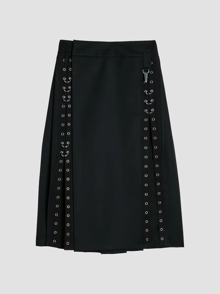Grommet Ring Sculpt Ripple Midi Skirt by Simone Rocha