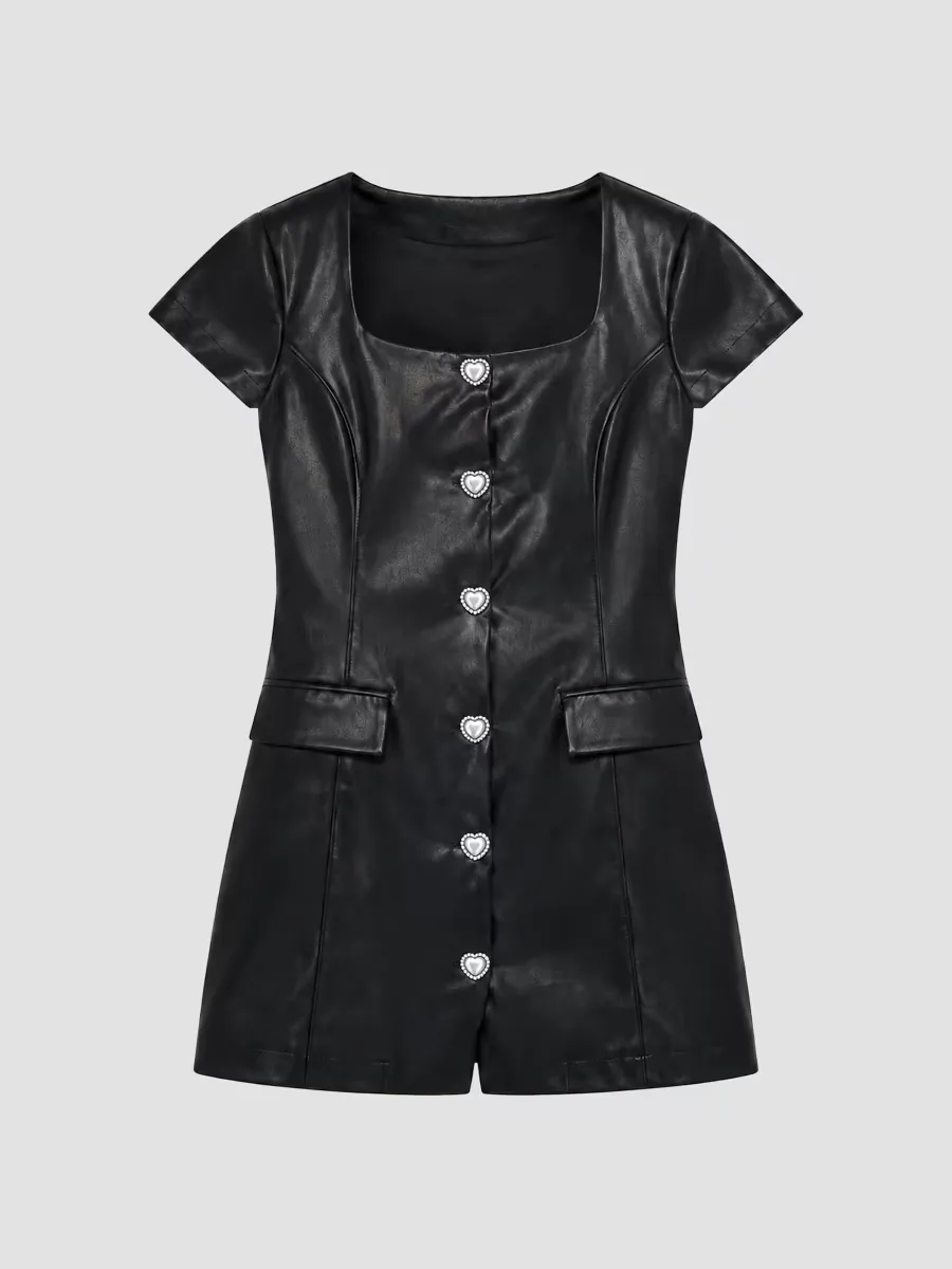 Zoe Faux-Leather Dress by Theme