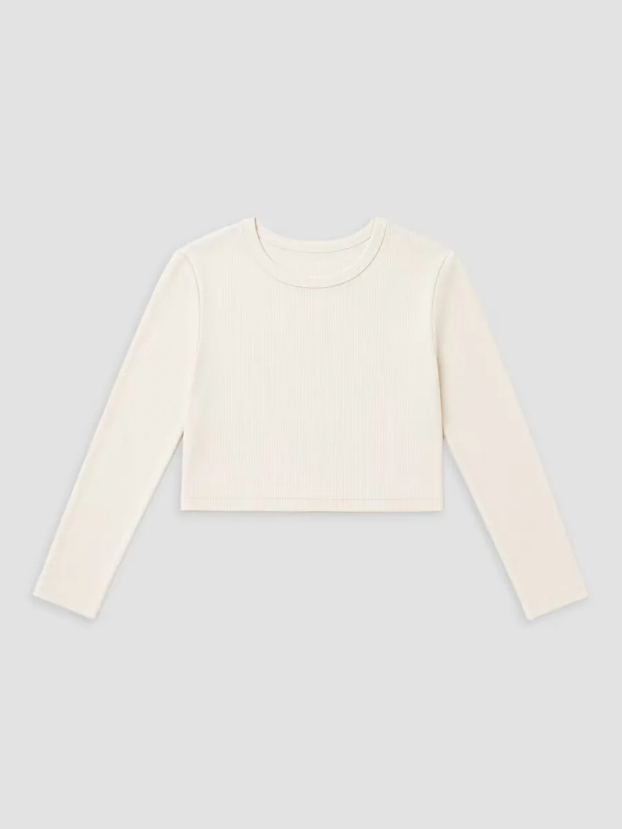 Sloane Ballet Heart Cut-Out Ribbed Top by Theme
