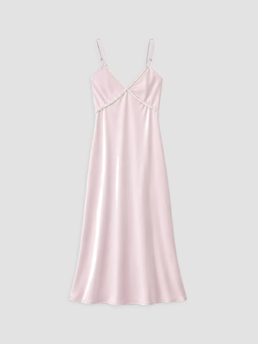 Miller Lace-Trim Maxi Slip Dress by Theme