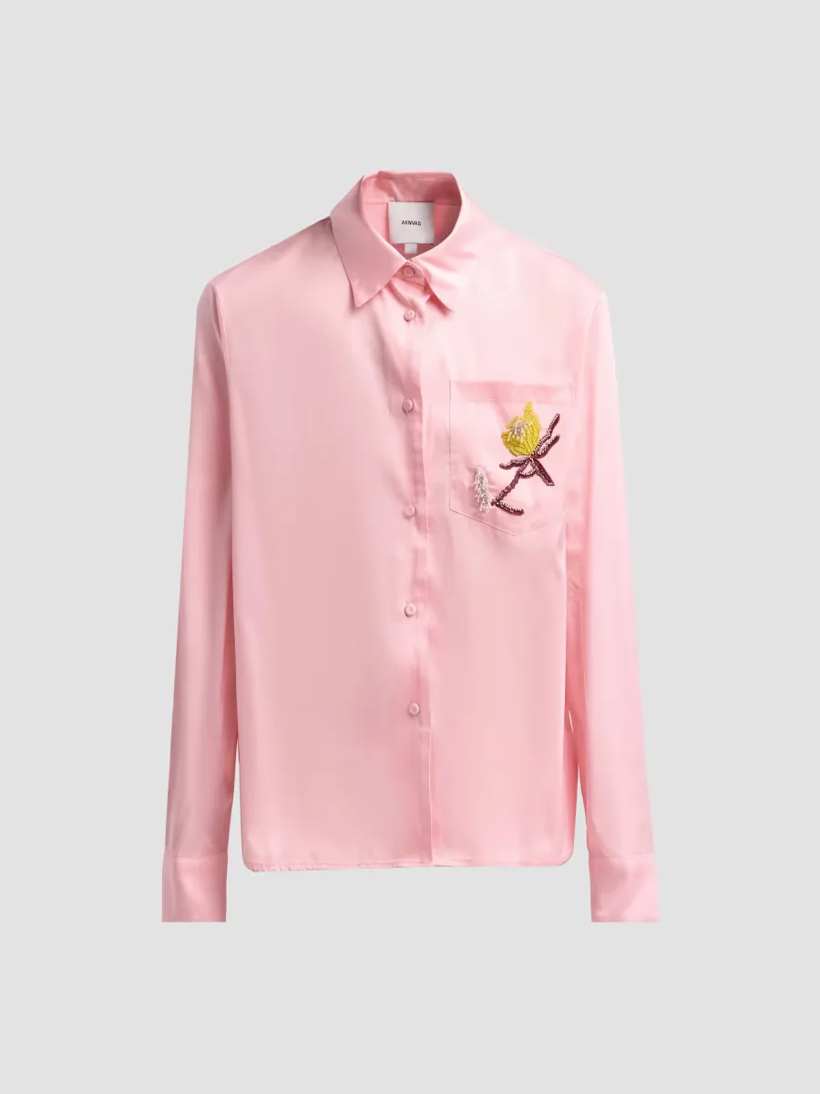Corey Floral-Embroidered Shirt by AKNVAS