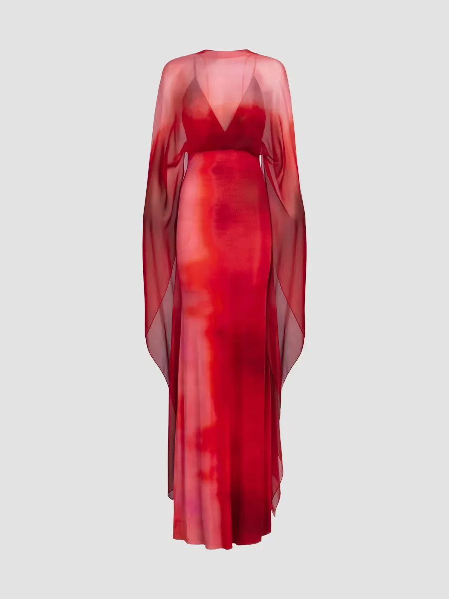 Kendra Printed Silk-Blend Chiffon Maxi Dress by Silvia Tcherassi