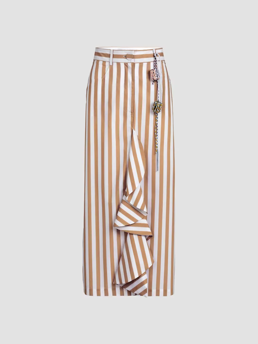 Liuba Striped Cotton Midi Skirt by Silvia Tcherassi