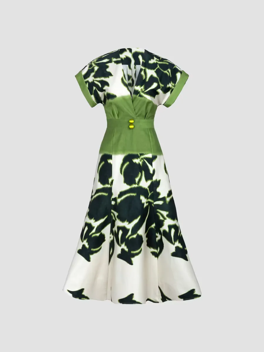 Maida Floral Stretch-Cotton Midi Dress by Silvia Tcherassi