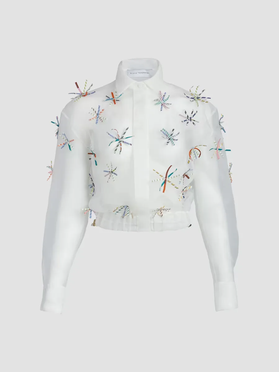 Katniss Embroidered Cropped Jacket by Silvia Tcherassi