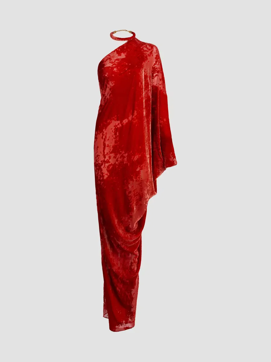 Erica Draped Velvet Halter Gown by Silvia Tcherassi