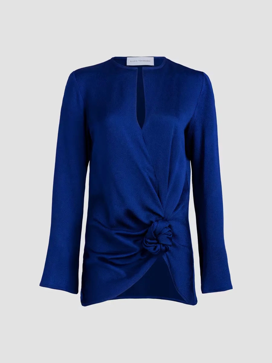 Tayra Knotted Keyhole Blouse by Silvia Tcherassi