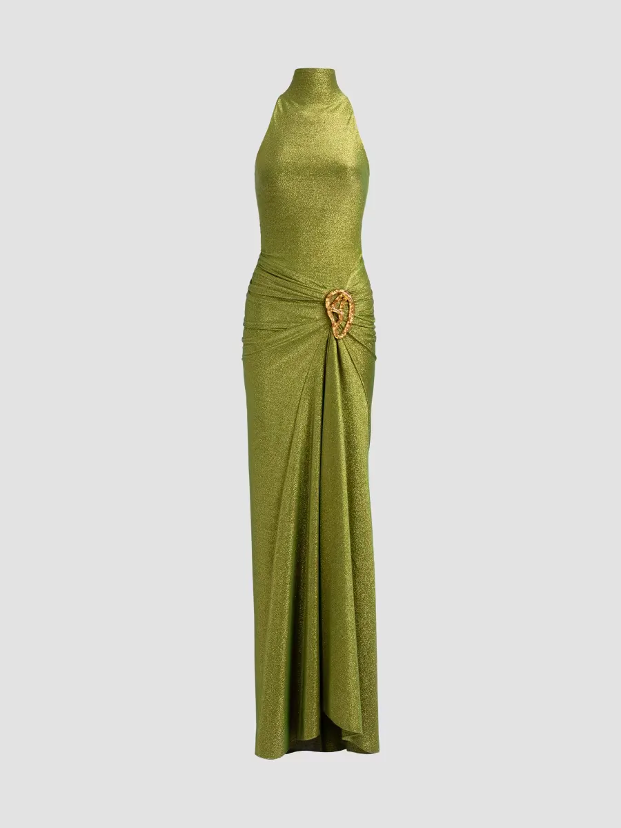 Frances Metallic Halter Gown