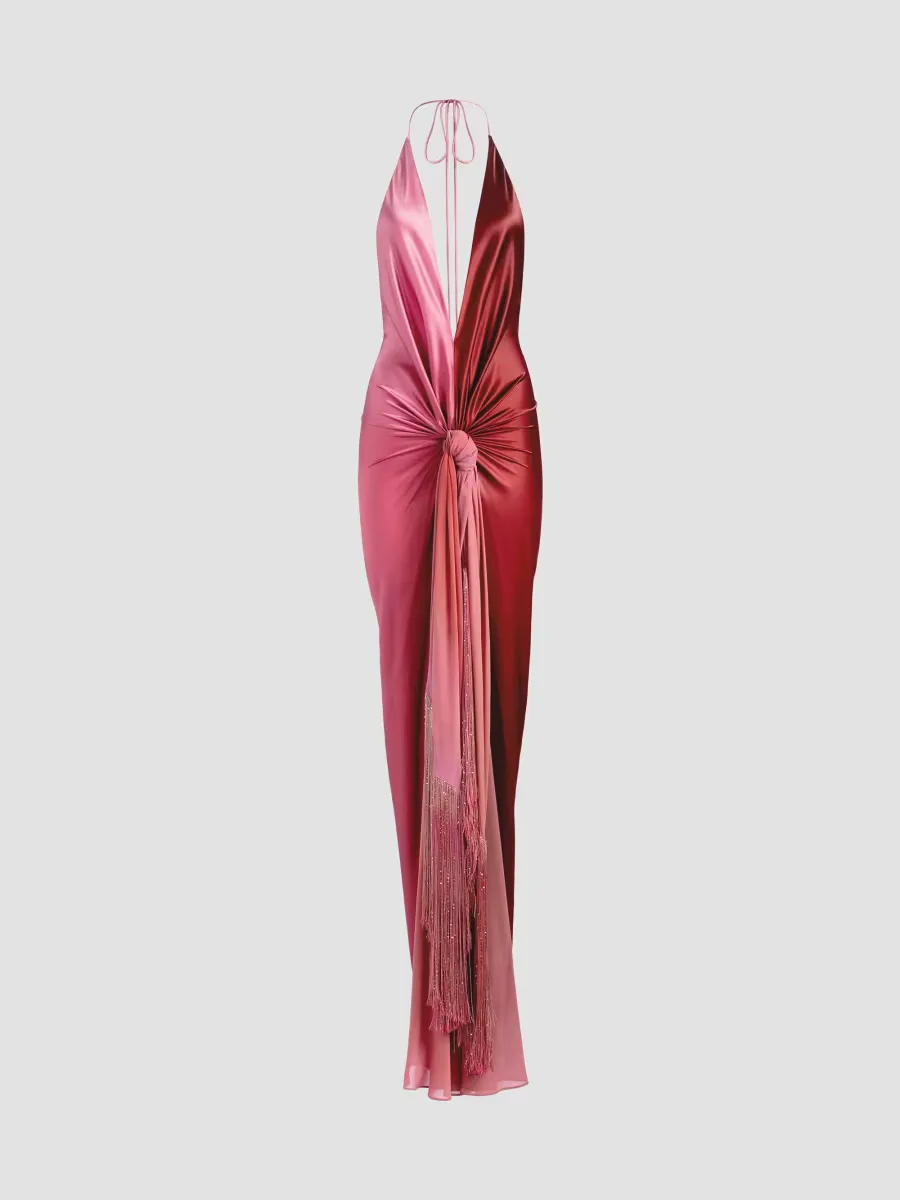 Corsario Two-Tone Knotted Gown by Silvia Tcherassi