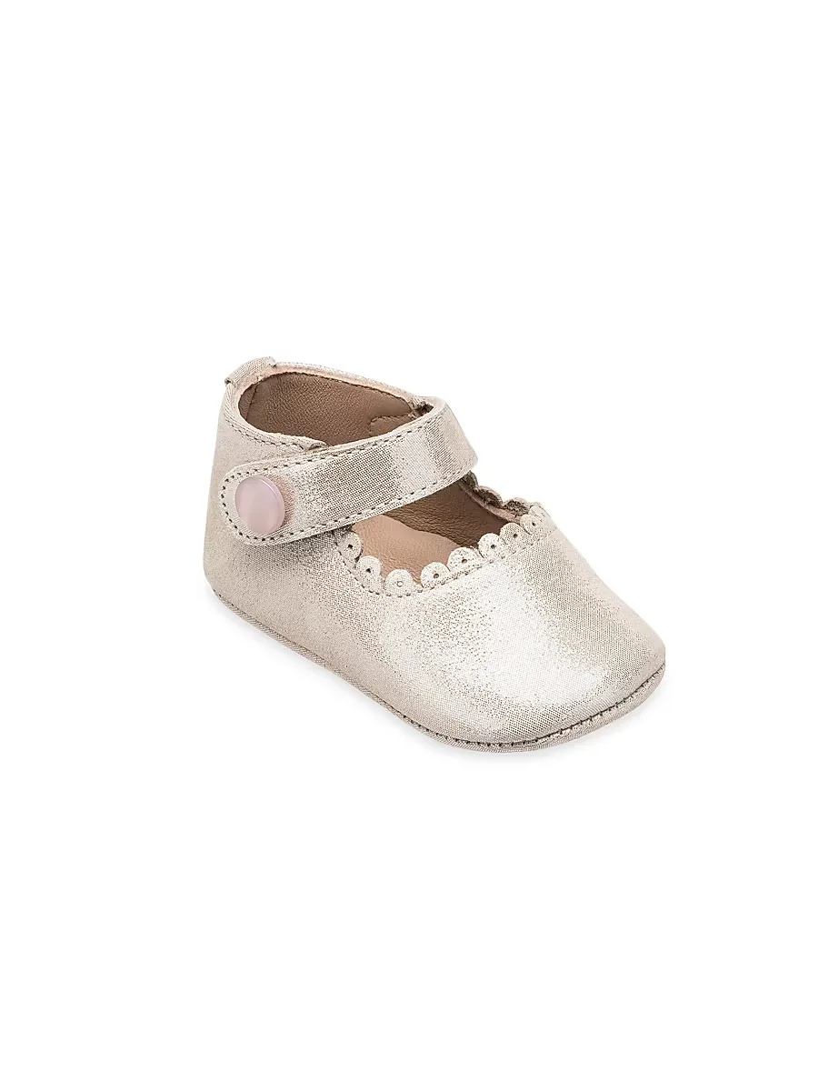 Metallic Leather Mary Janes by Elephantito