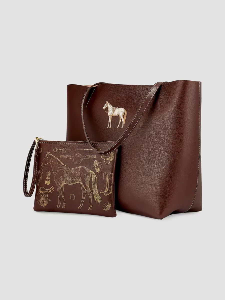 Melissa Bamber x Gigi New York: the Equestrian Edition Hunter Horse Leather Tote by GiGi New York