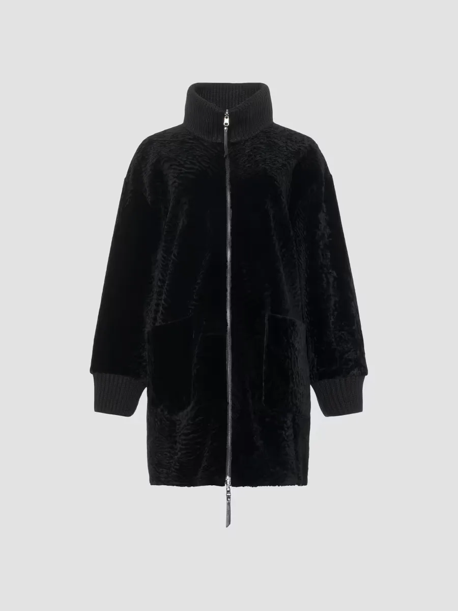 Reversible Textured Shearling Lamb Jacket by Gorski