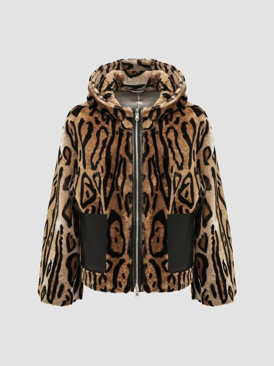 Reversible Select Shearling Lamb Hooded Jacket by Gorski