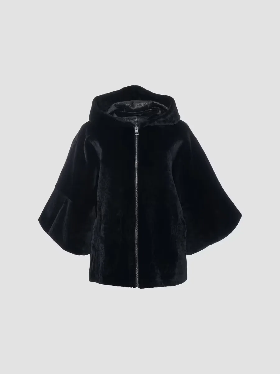 Shearling Lamb Zip Jacket with Cropped Sleeves by Gorski