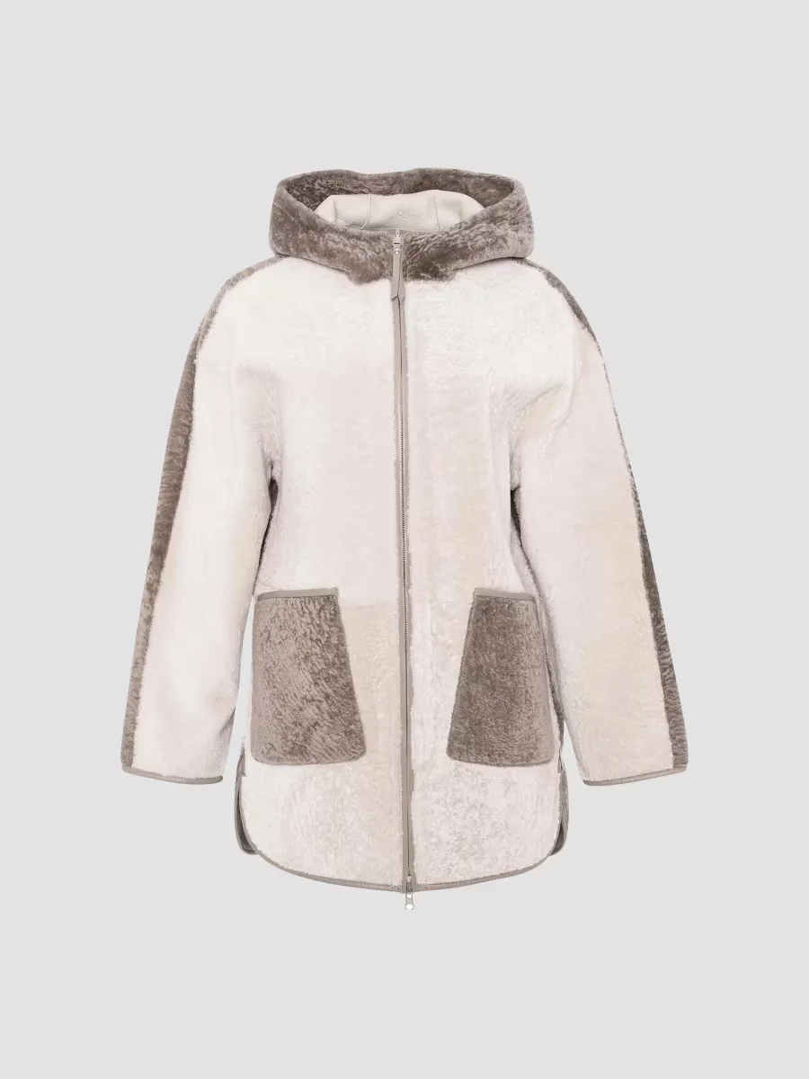 Textured Shearling Lamb Parka by Gorski