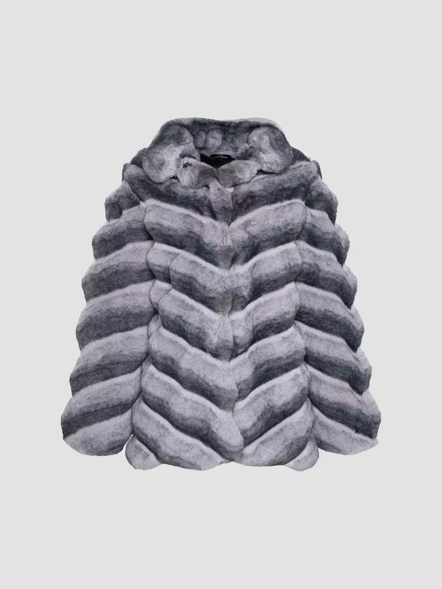 Faux Fur Chinchilla Jacket by Lyla Grant