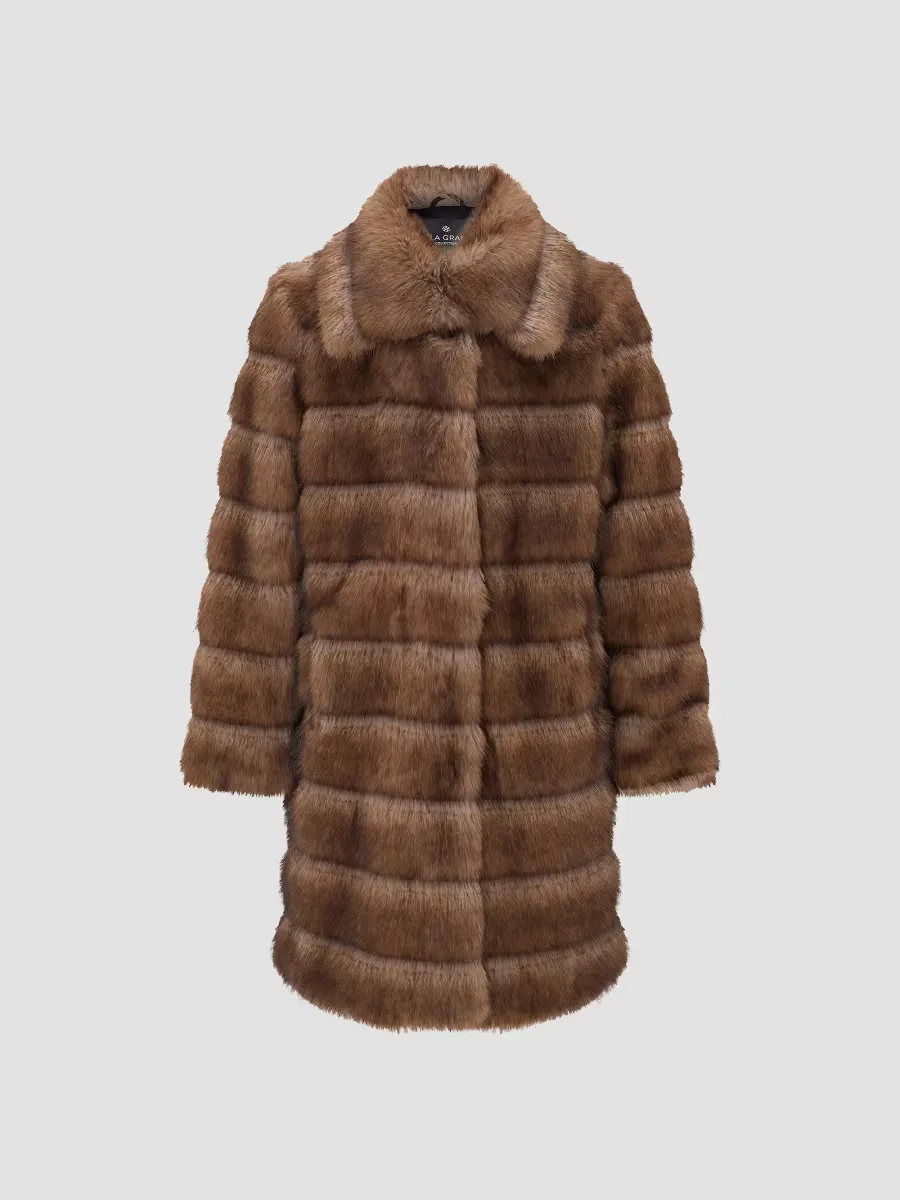 Faux Fur Sable Short Coat by Lyla Grant