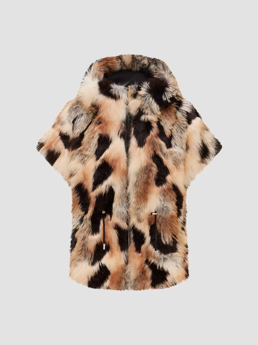 Faux Fur Fox Reversible Hooded Vest by Lyla Grant