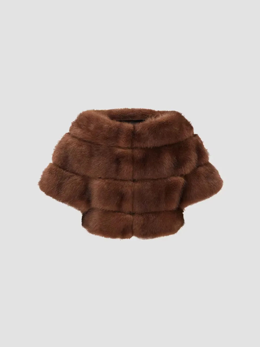 Faux Fur Chinchilla Stole Coat by Lyla Grant