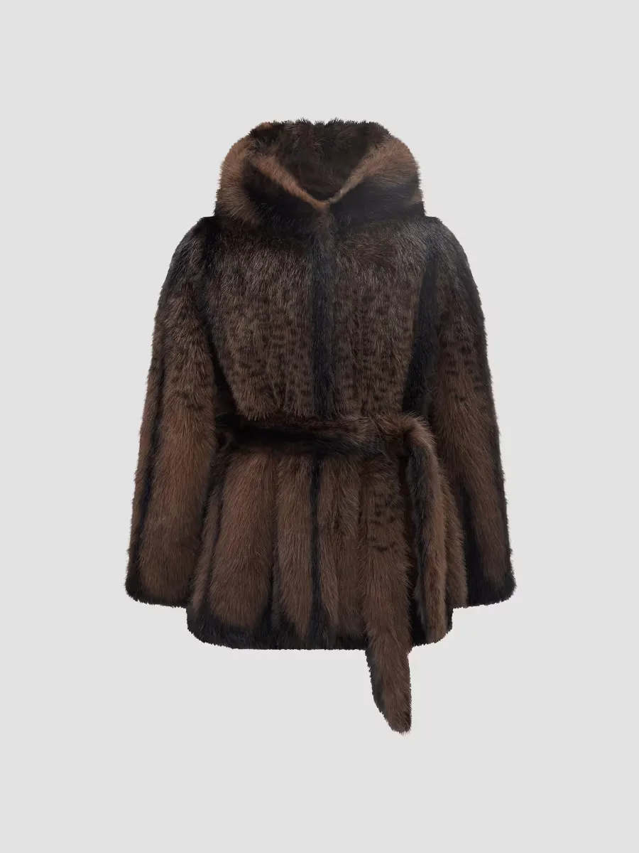 Faux Fur Fox Hooded Jacket by Lyla Grant