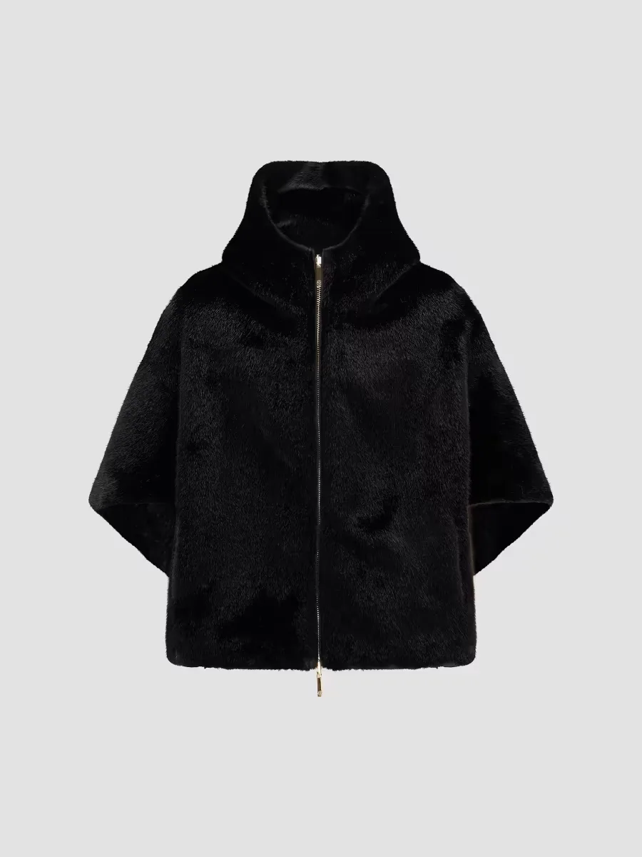Faux Fur Mink Coat, Hood