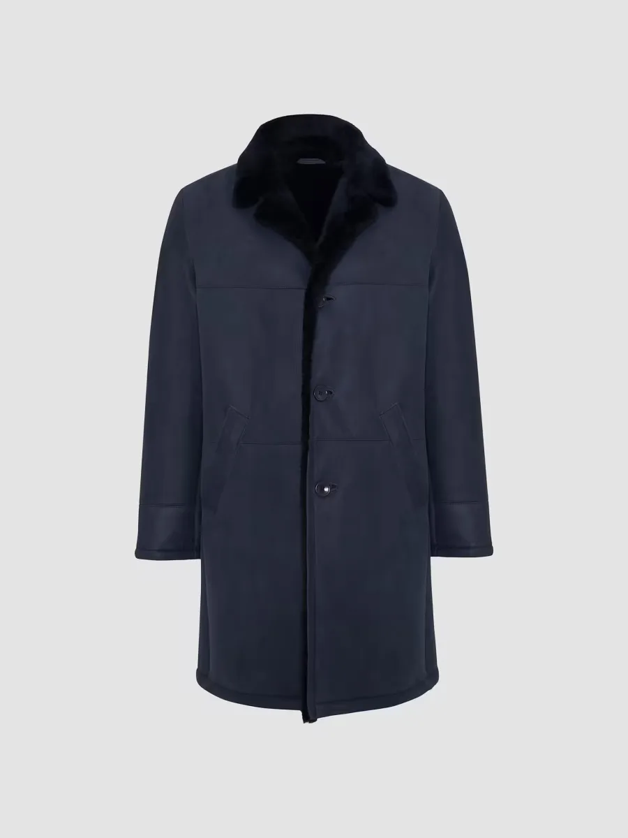 Embossed Merino Shearling Lamb Stroller Coat by Gorski