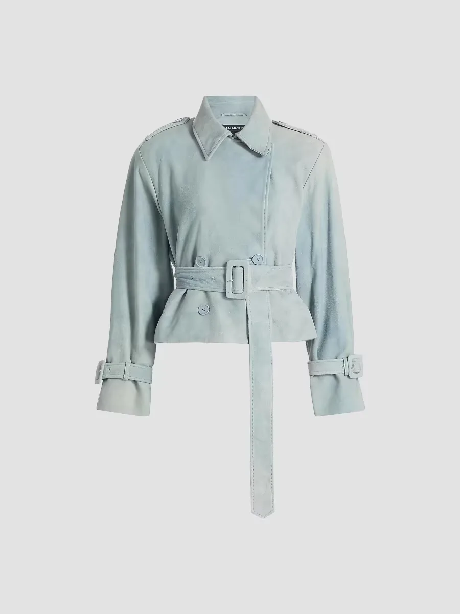 Dhana Denim Crop Trench Coat by Lamarque