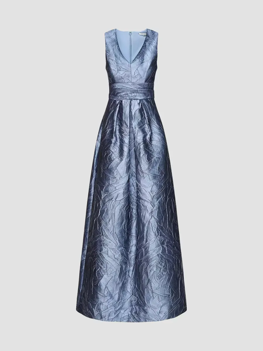Mariah Jacquard Textured Gown by Kay Unger