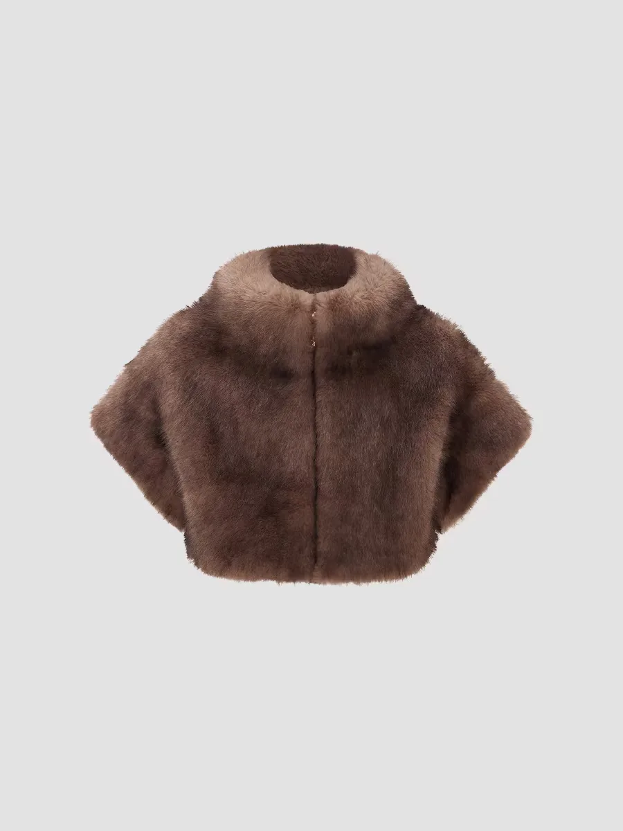 Faux Fur Sable Bolero Coat by Lyla Grant