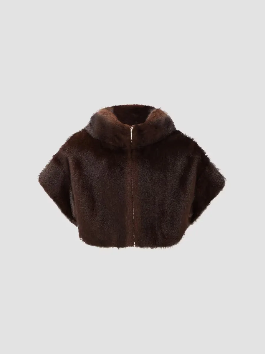 Faux Fur Mink Bolero Coat by Lyla Grant