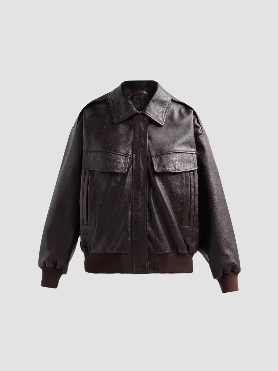 Trevanna Leather Bomber Jacket by Lamarque