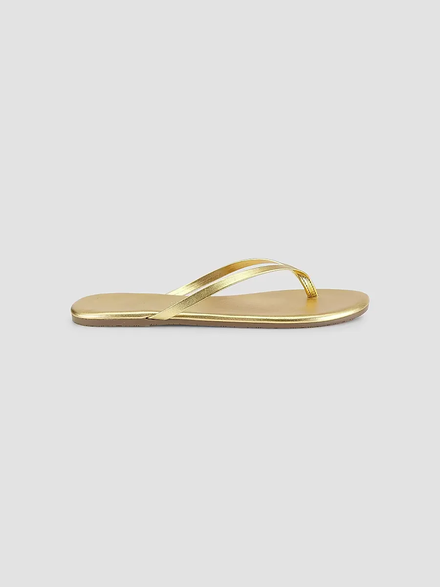 Metallics Leather Flip Flops by TKEES