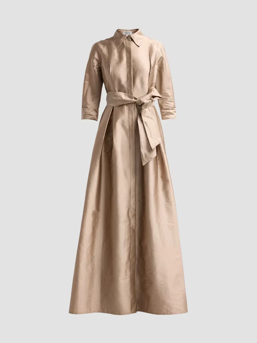 Teri Jon by Rickie Freeman Shirt Waist Taffeta Gown by Teri Jon