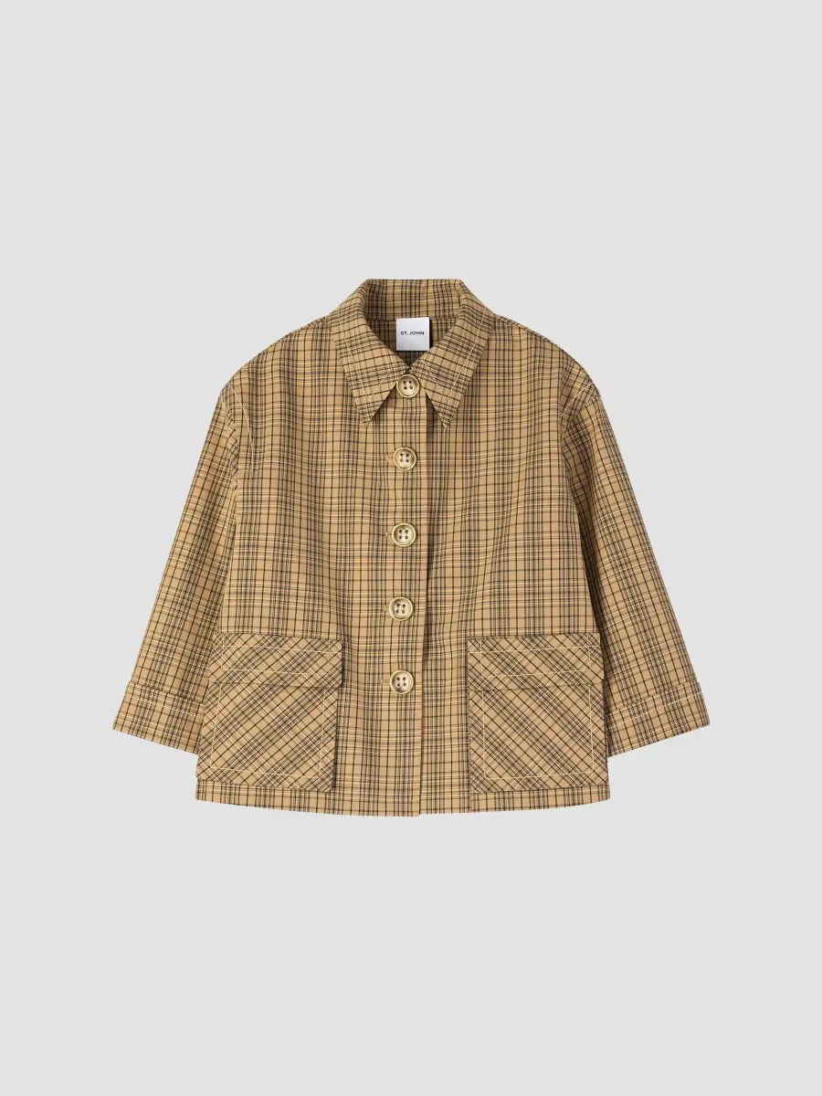 Collection Line Technical Plaid Jacket by St. John