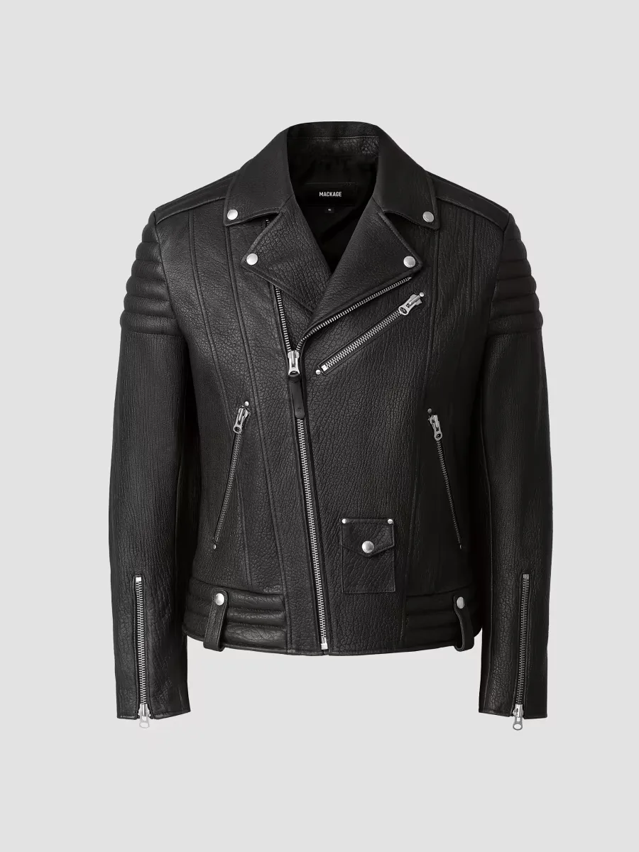 Kenneth Leather Moto Jacket by Mackage