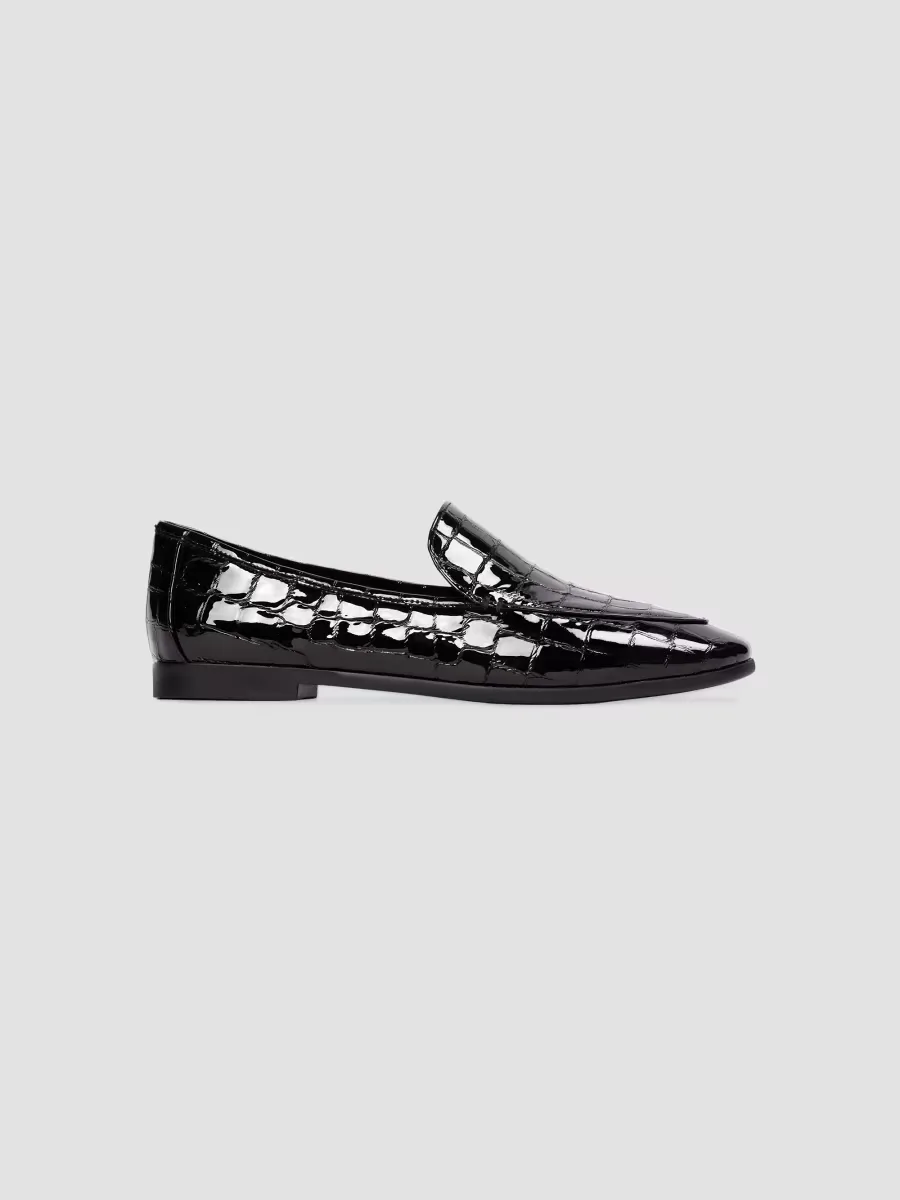 Allie Croc Loafers by Black Suede Studio