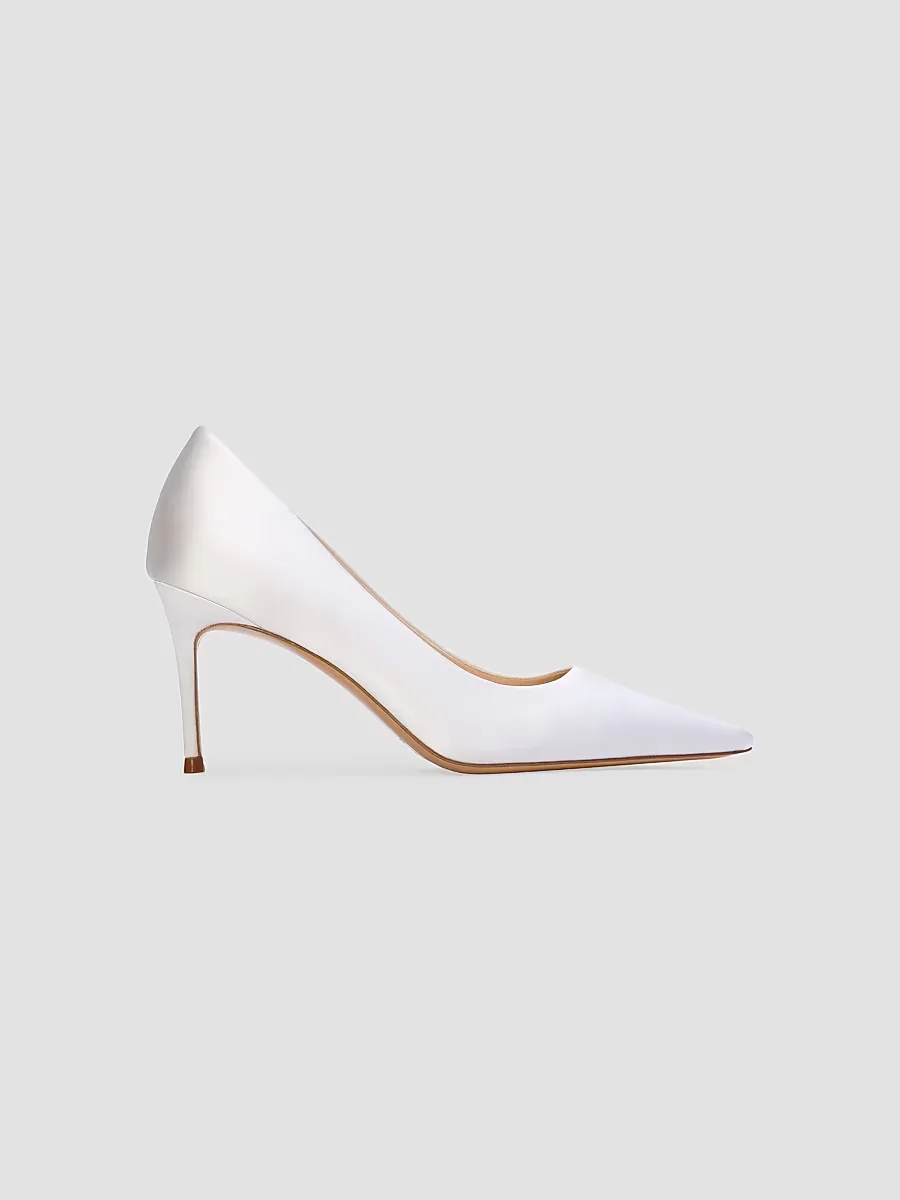 Mia 80MM Satin Pumps by Black Suede Studio