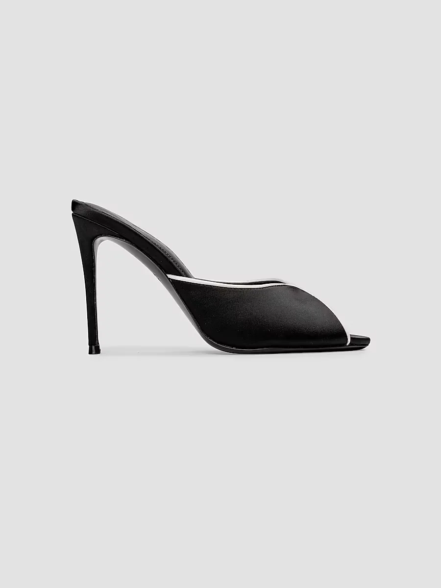 Amelia 100MM Satin Mules by Black Suede Studio