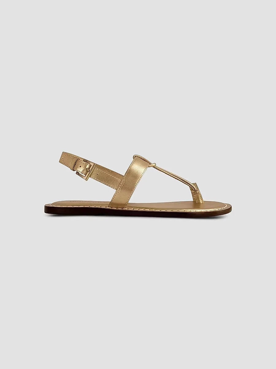 Maverick 2 Metallic Leather Toe Ring Sandals