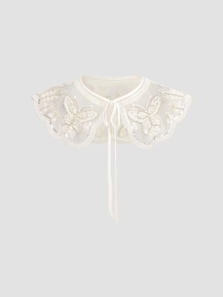 Embroidered Butterfly Stole by Tulleen