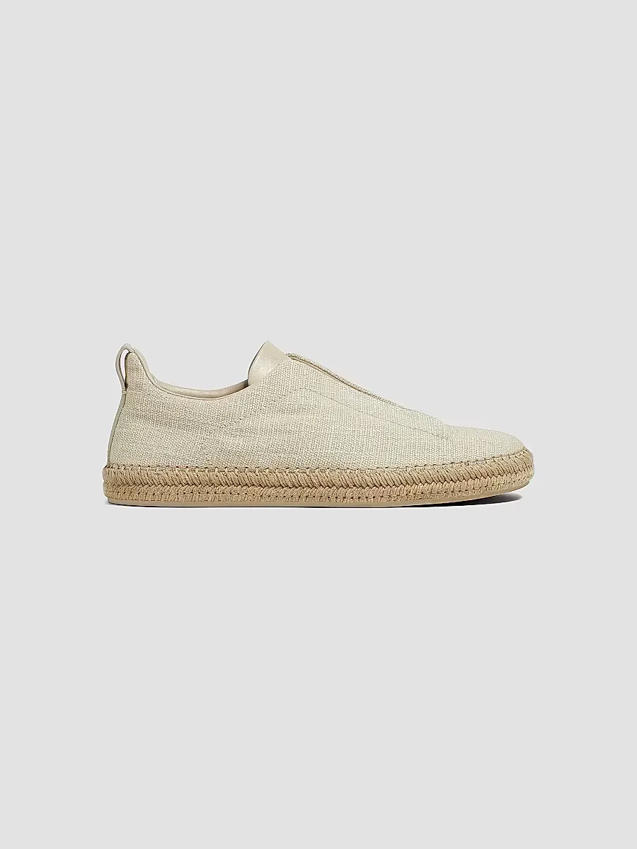 Viscose Linen and Leather Triple Stitch Sneakers by ZEGNA