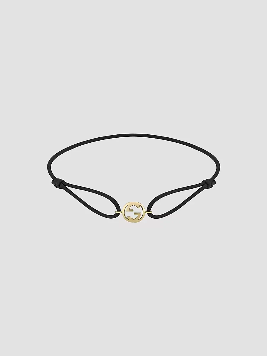 Gucci Interlocking 18K Yellow Gold & Cotton Cord Bracelet by Gucci