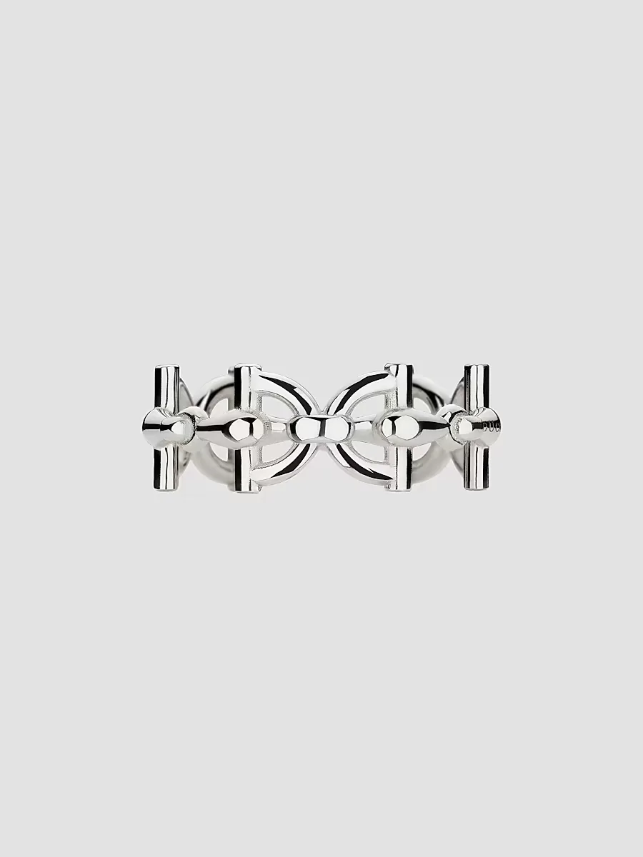 Gucci Staffa Sterling Silver Stirrup Ring