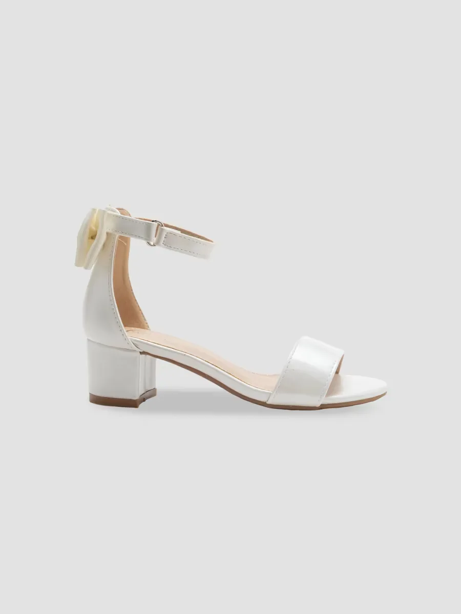 Satin Banded Block Heels by Tulleen