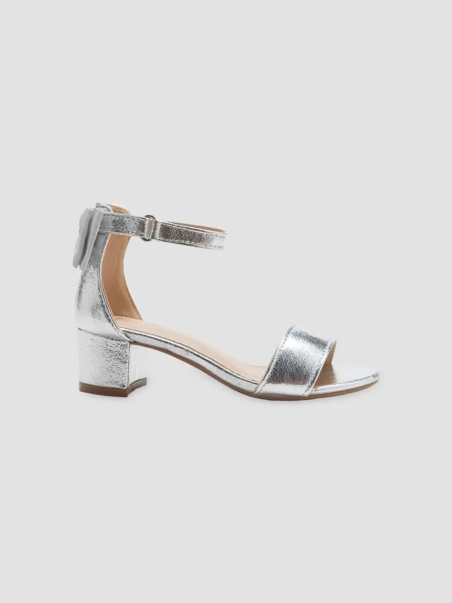 Metallic Banded Block Heels by Tulleen