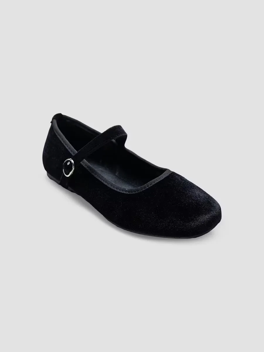 Michelle Satin Velvet Flats by Tulleen