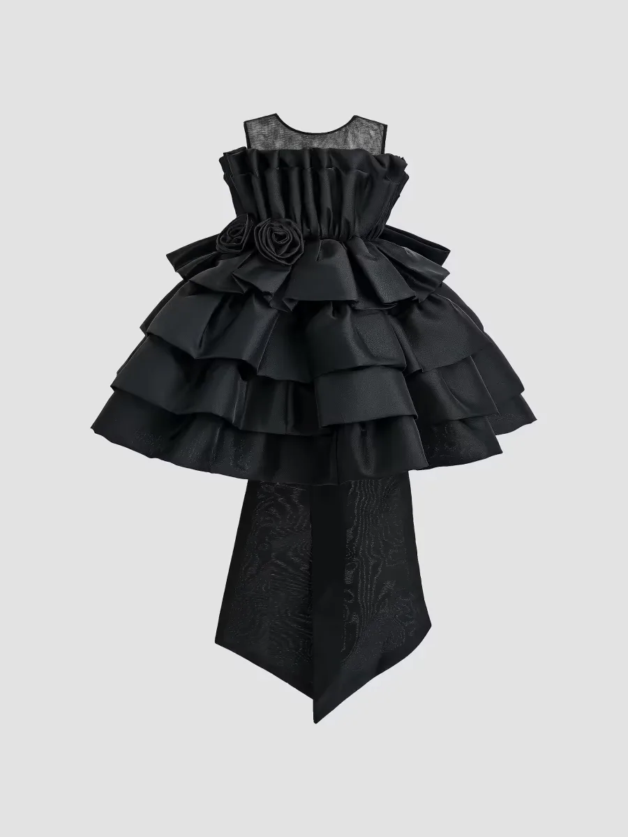 Tiered Back Bow Dress by Tulleen