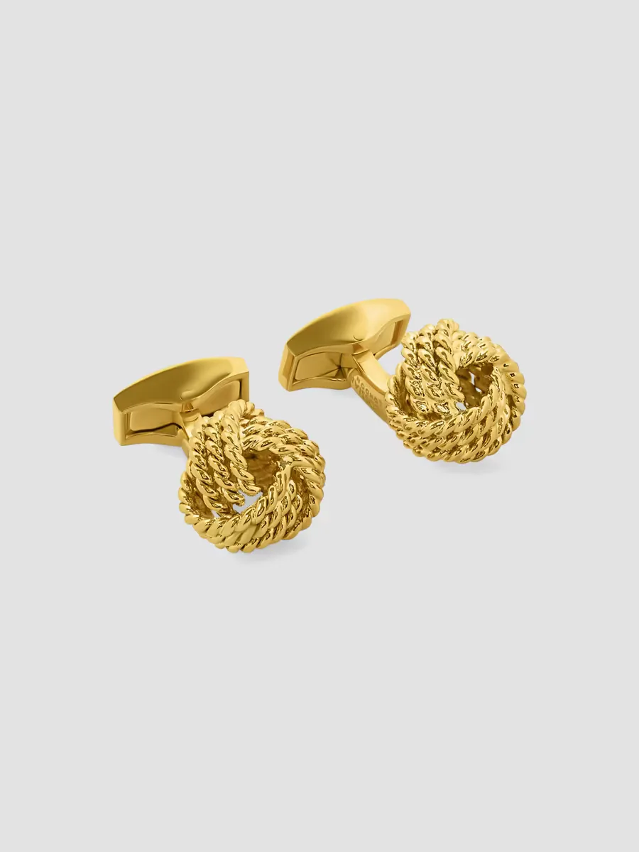 Braided Knot 18K-Gold-Plated Cufflinks by Tateossian