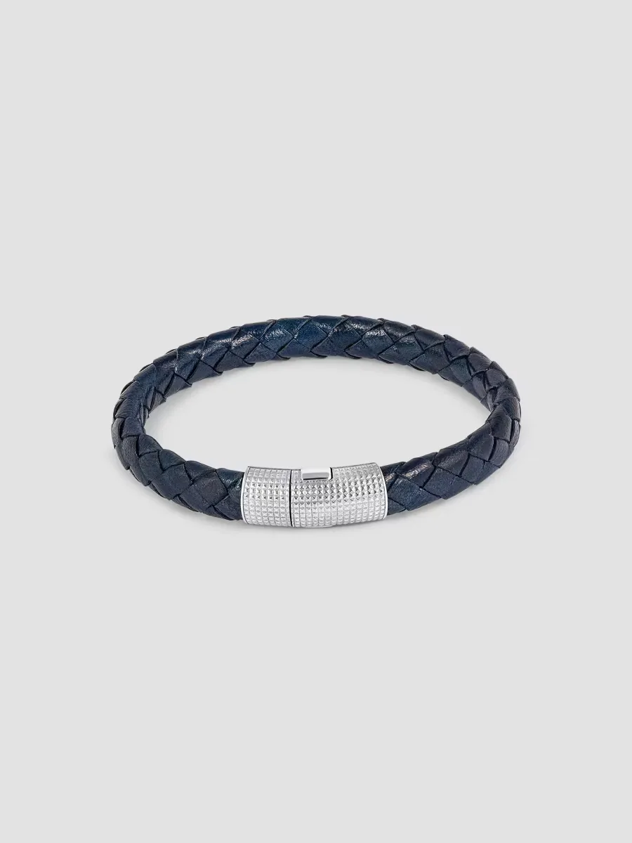 Giza Cobra Pelle Sterling Silver & Leather Bracelet